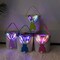 Easter Bunny Baskets with Lights, 4 Pcs Large Easter Egg Hunt for Kids Canvas Basket Candy Tote Bags with Handles Decorations Party Supplies for Spring Egg Hunts Party Storage